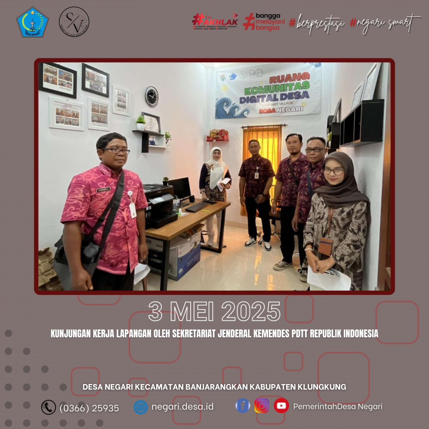 Kunjungan Kerja Lapangan Dirjen Kemendes PDTT RI